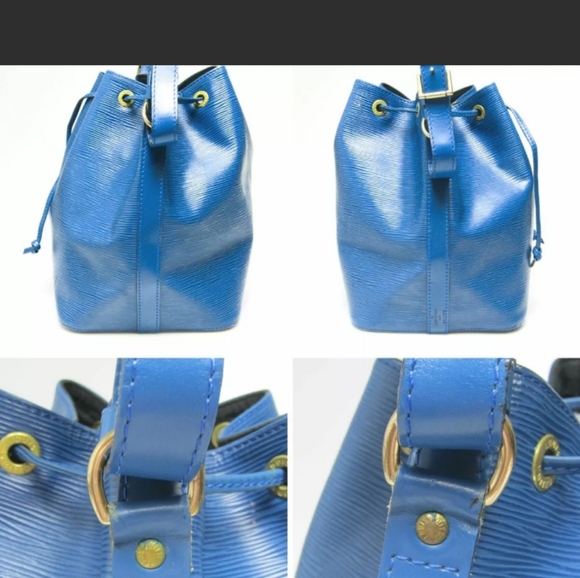 💋HP💋Authentic Louis Vuitton Epi Petit Noe Large Blue Gold - Picture 4 of 12